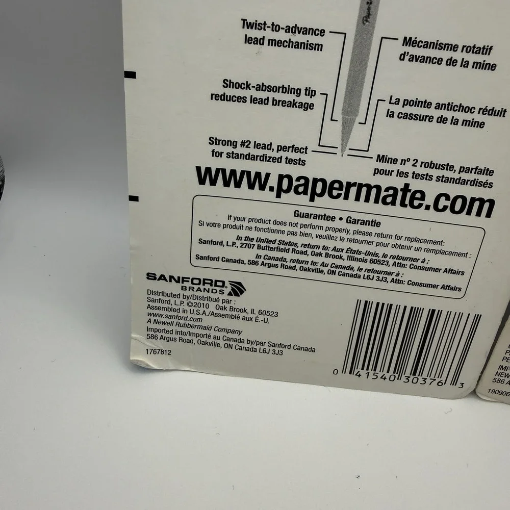 Paper Mate Sharpwriter Mechanical Pencils 0.7mm #2 Yellow Twistable 2010 NOS X2
